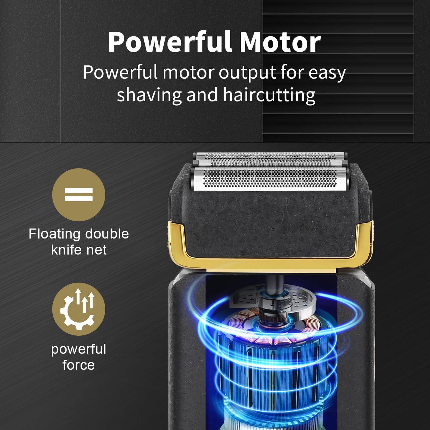 HIENA PRO - Afeitadoras de aluminio para hombre, recargables por USB con pantalla LCD, cuchillas dobles, maquinilla de afeitar eléctrica de nuevo diseño para hombres - Afeitado inalámbrico profesional