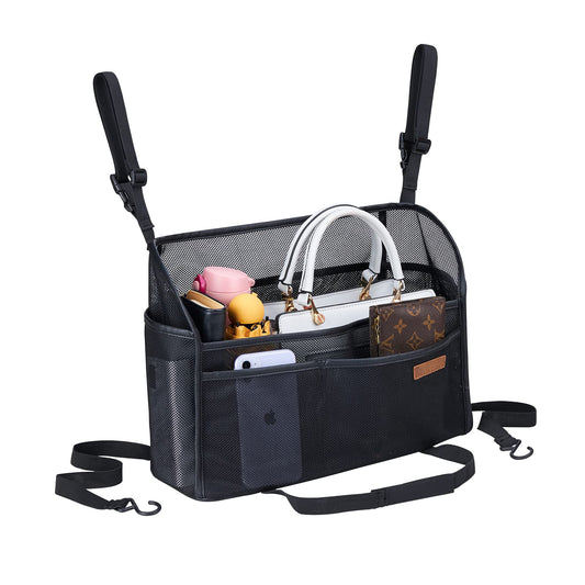 Organizador de Bolso WLLWOO Negro con Soporte Entre Asientos para Coche