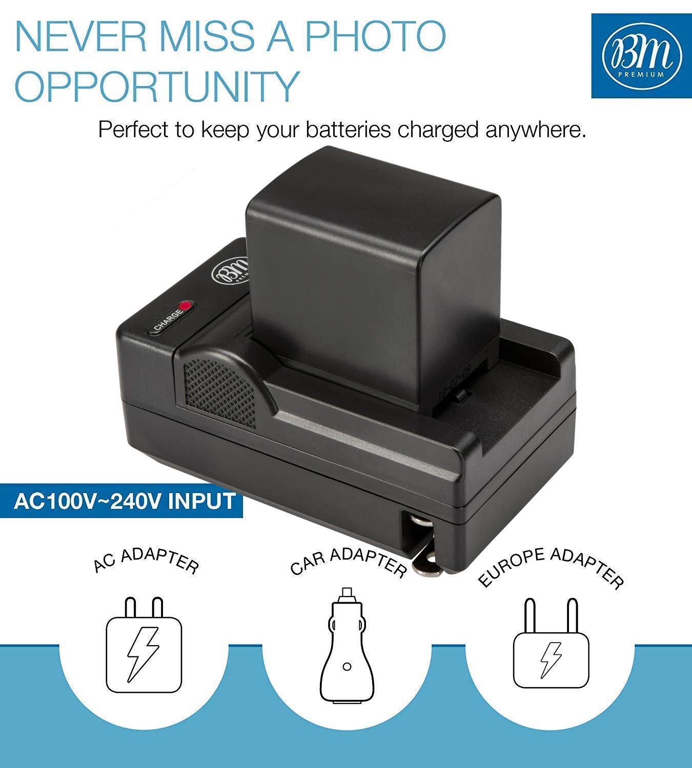 BM Premium BP-820 Battery and Charger for Canon VIXIA GX10, HF G20, HF G21, HFG30, HFG40, HFM30, HFM31, HFM32, HFM300, HFM301, HFM40, HFM41, HFM400, H