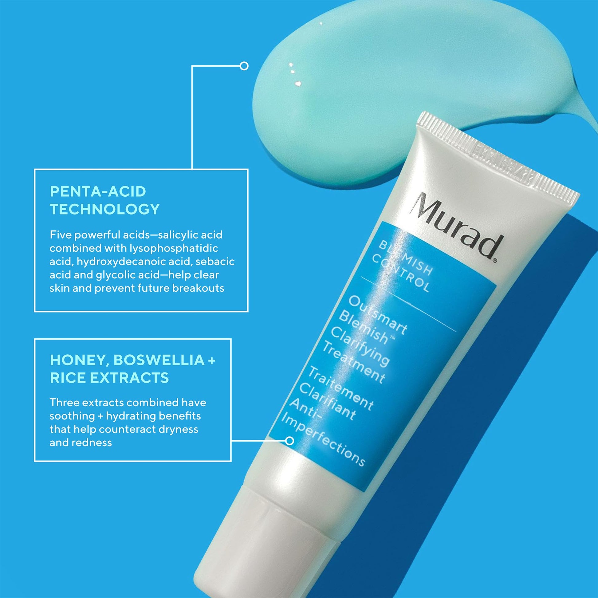 Blemish - Outsmart clarifying treatment / Tratamiento para brotes y espinillas con una fórmula compuesta por 5 ácidos, para eliminar la bacteria que causa el acné. 50 ml