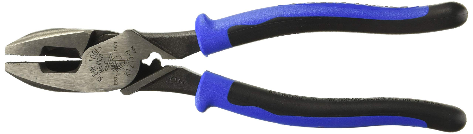 Klein Tools KT215-9 | Pinza De Electricista Alta Palanca Con Jalaguía Y Ponchadora De Terminales, 9" | 46% Más Potencia De Corte Y Agarre | Pinzas Electricista | Pinzas De Corte | Mango Antideslizante