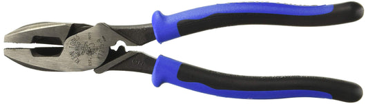 Klein Tools KT215-9 | Pinza De Electricista Alta Palanca Con Jalaguía Y Ponchadora De Terminales, 9" | 46% Más Potencia De Corte Y Agarre | Pinzas Electricista | Pinzas De Corte | Mango Antideslizante