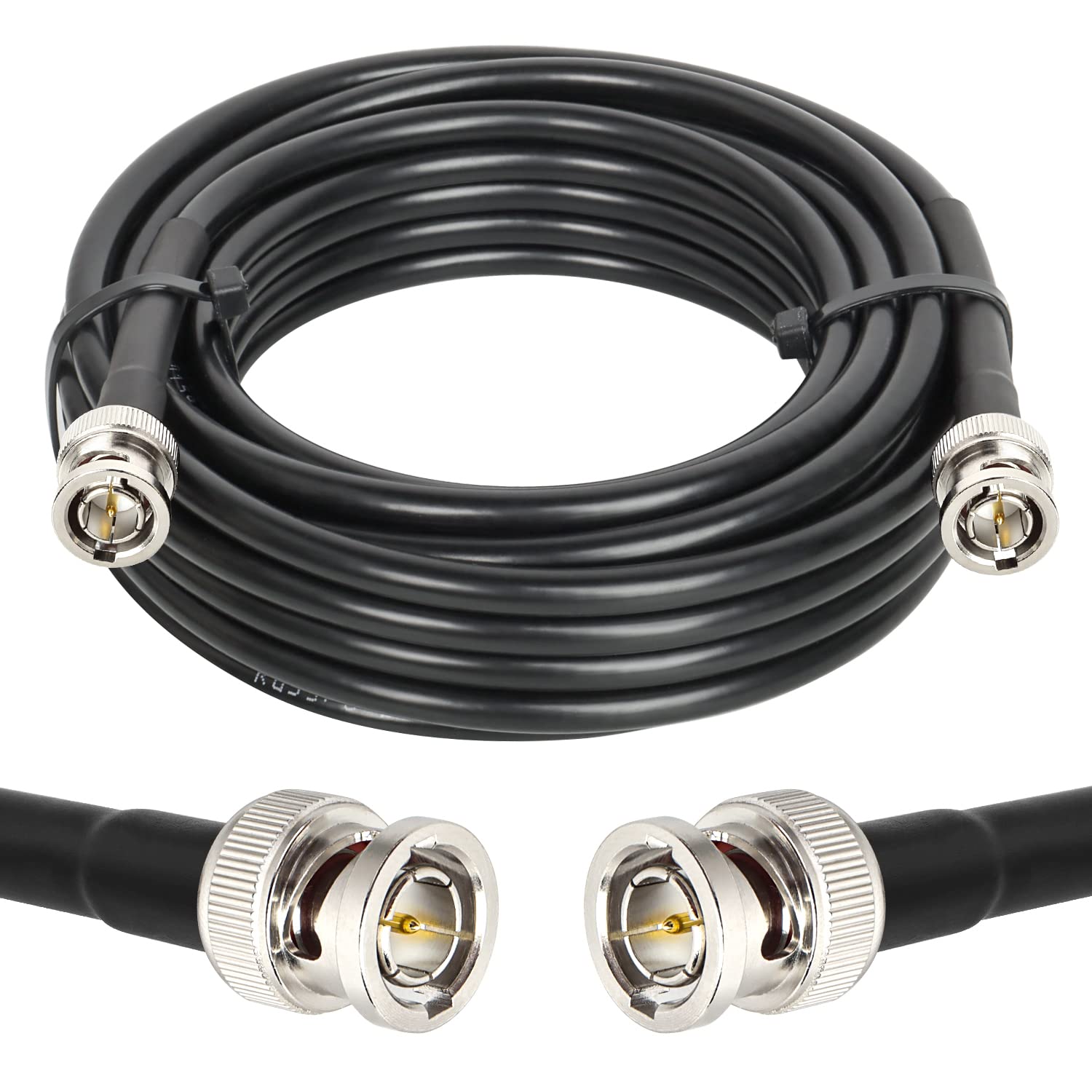 XRDS - Cable SDI RF de 25 pies, cable BNC de vídeo digital macho 75 ohmios RG59 BNC compatible con HD-SDI/3G/6G-SDI/4K/8K