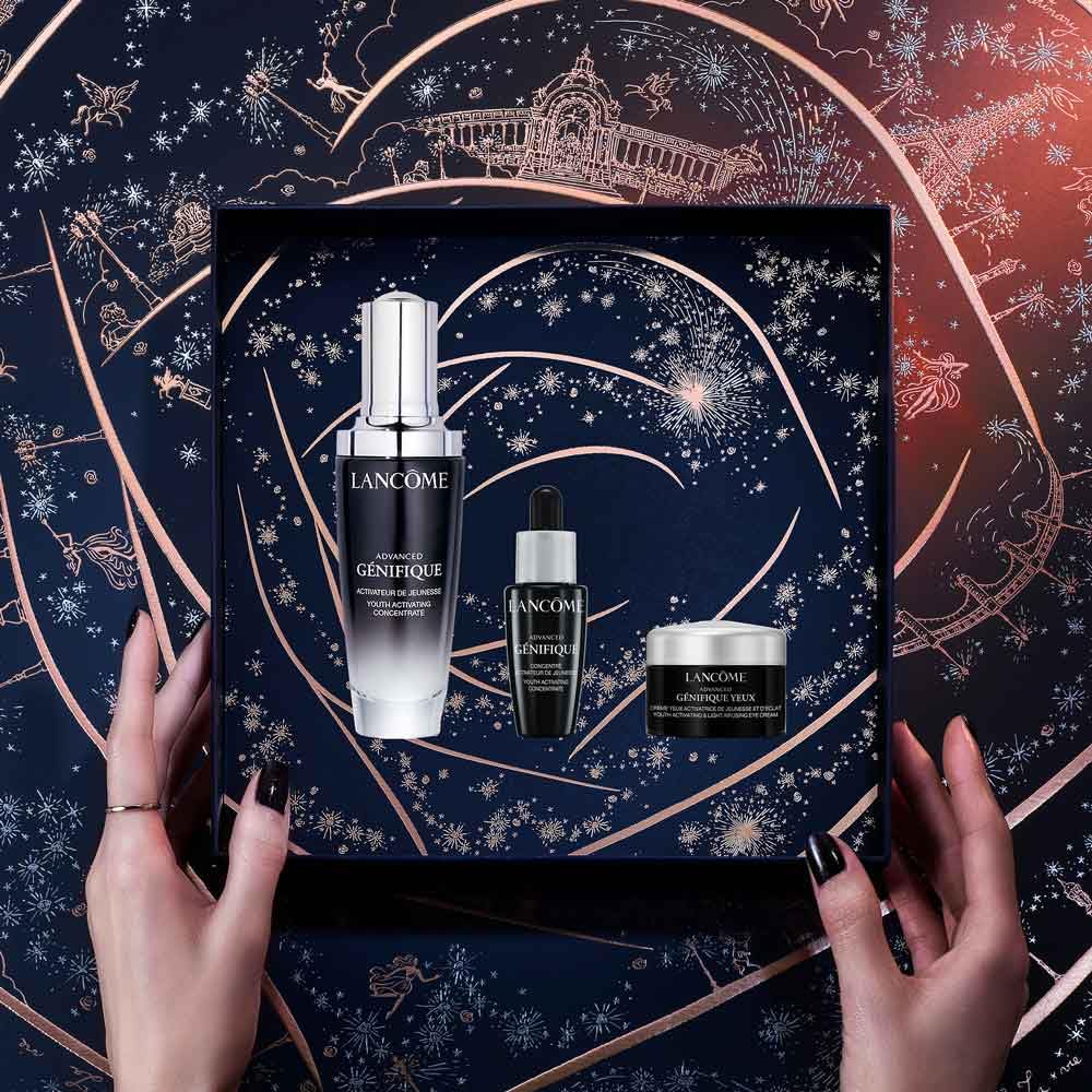 Lancôme, Advanced Génifique, Set de Regalo, Suero Advanced Génifique 50 ml y 10 ml + Crema Para Contorno de Ojos Advanced Génifique 5 ml, Para Una Piel Luminosa y Sin Líneas de Expresión, 2 Piezas