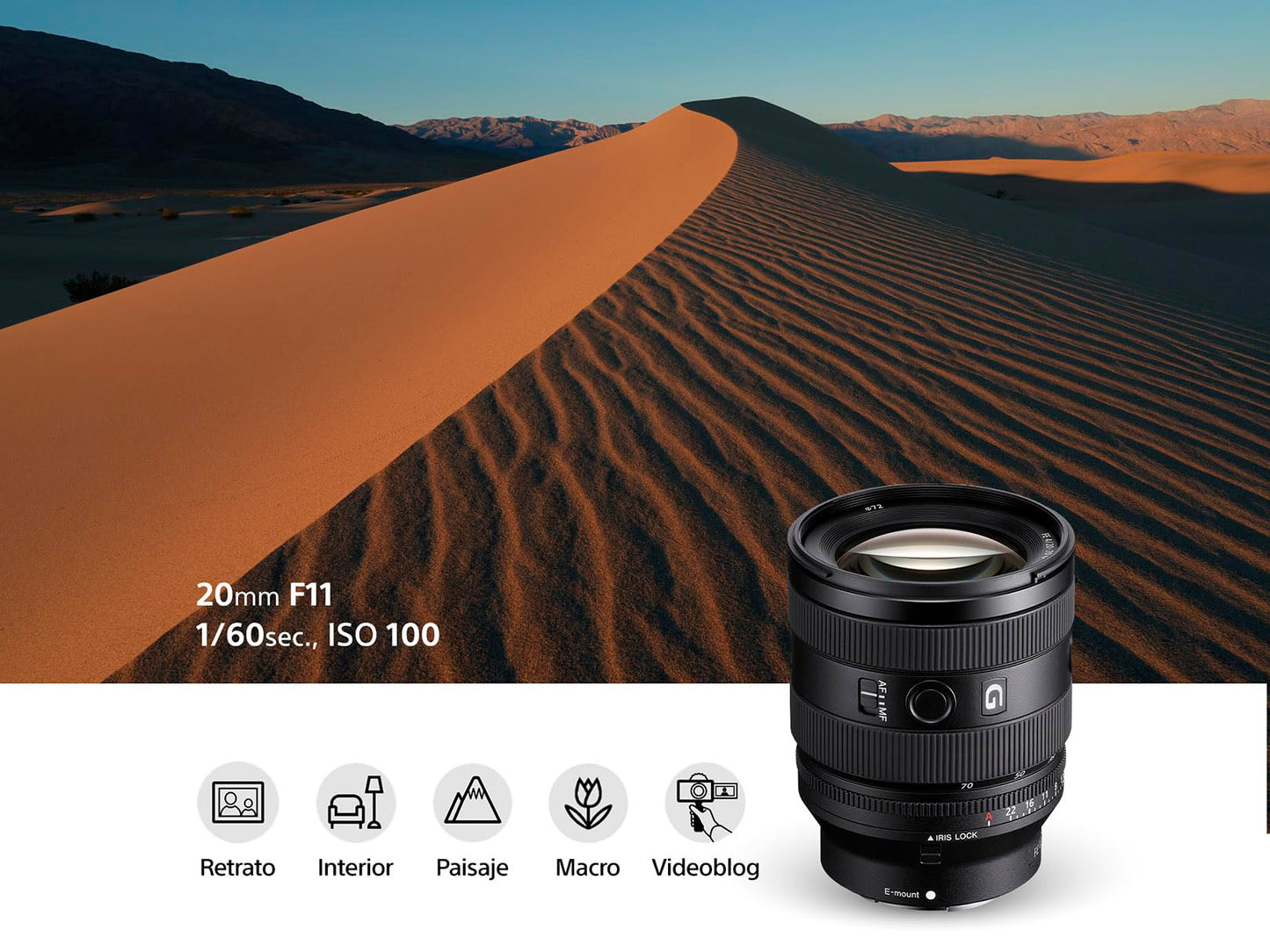 Lente E Sony FE 20-70 mm f/4 G