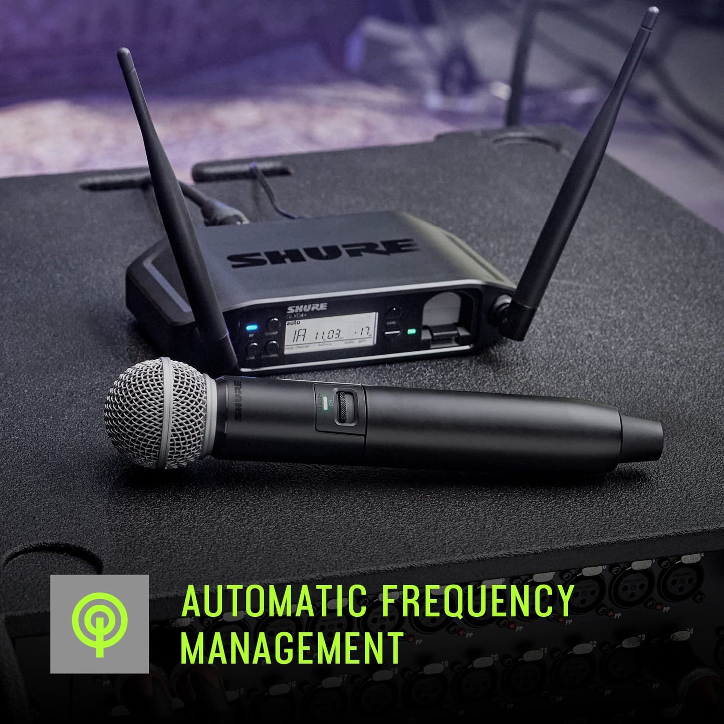 Sistema Inalámbrico Digital Shure Negro con Micrófono de Solapa para Presentador