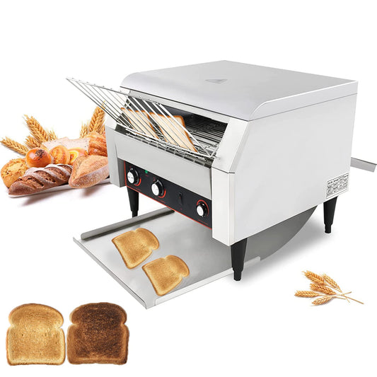 NJTFHU Tostador Transportadora Comercial, 2600 W/450 Rebanadas/Hora, Control de 7 Velocidades/3 Opciones de Modo, Industrial de Encimera, Eléctrica de Restaurante