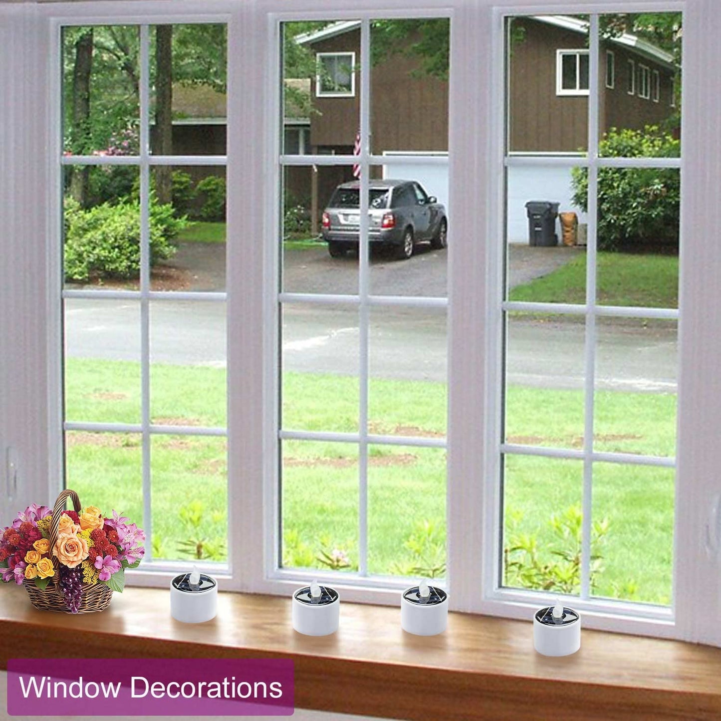 Velas de Té SingTok Blancas Impermeables Recargables con Luz LED para Decoración de Jardín