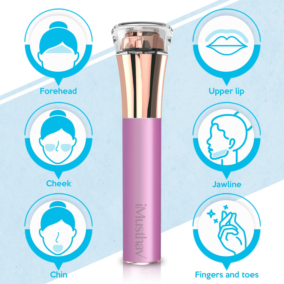 Depiladora facial profesional, rápida, precisa, indolora, de labios y barbilla, para mujeres, recargable por USB, chapada en oro de 18 quilates, cabeza flotante de doble anillo de 13 mm, luz LED de