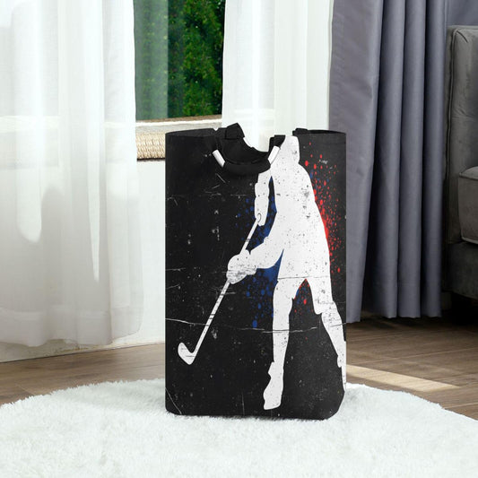 senya Cesta de almacenamiento grande con asas, organizador plegable, cesta de lavandería para ropa de guardería, juguetes, jugador de hockey sobre hielo vintage