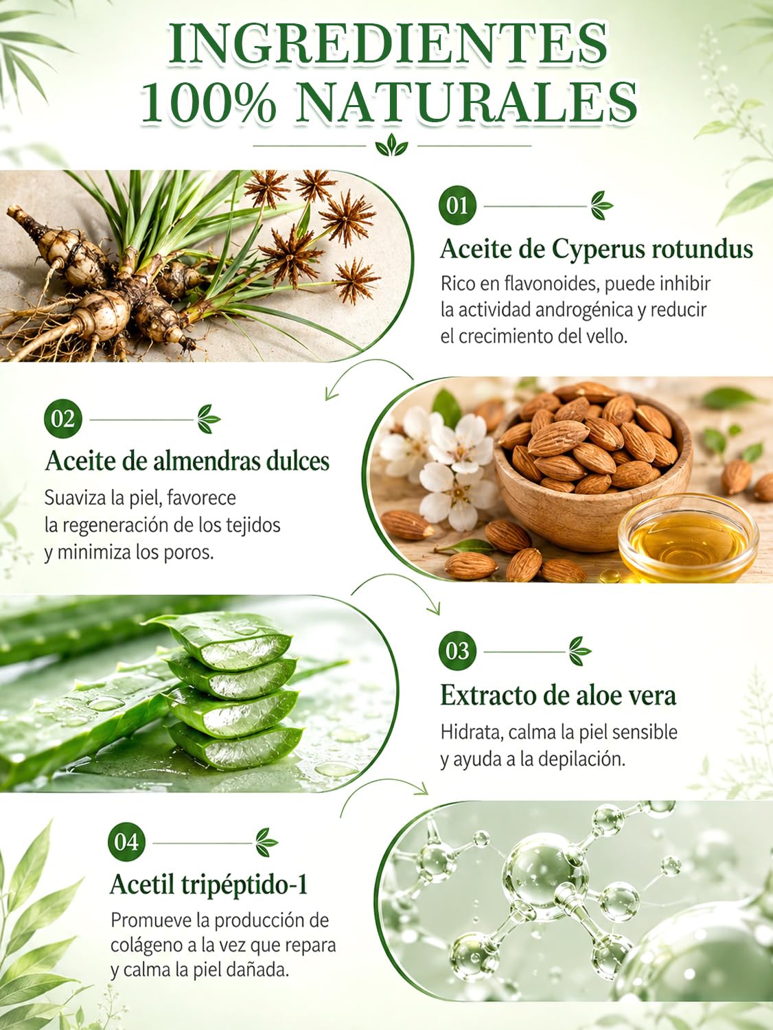 Cyperus Rotundus Oil， Aceite de Cyperus Rotundus Natural，Calma y suaviza la piel, reduce el crecimiento del vello corporal.