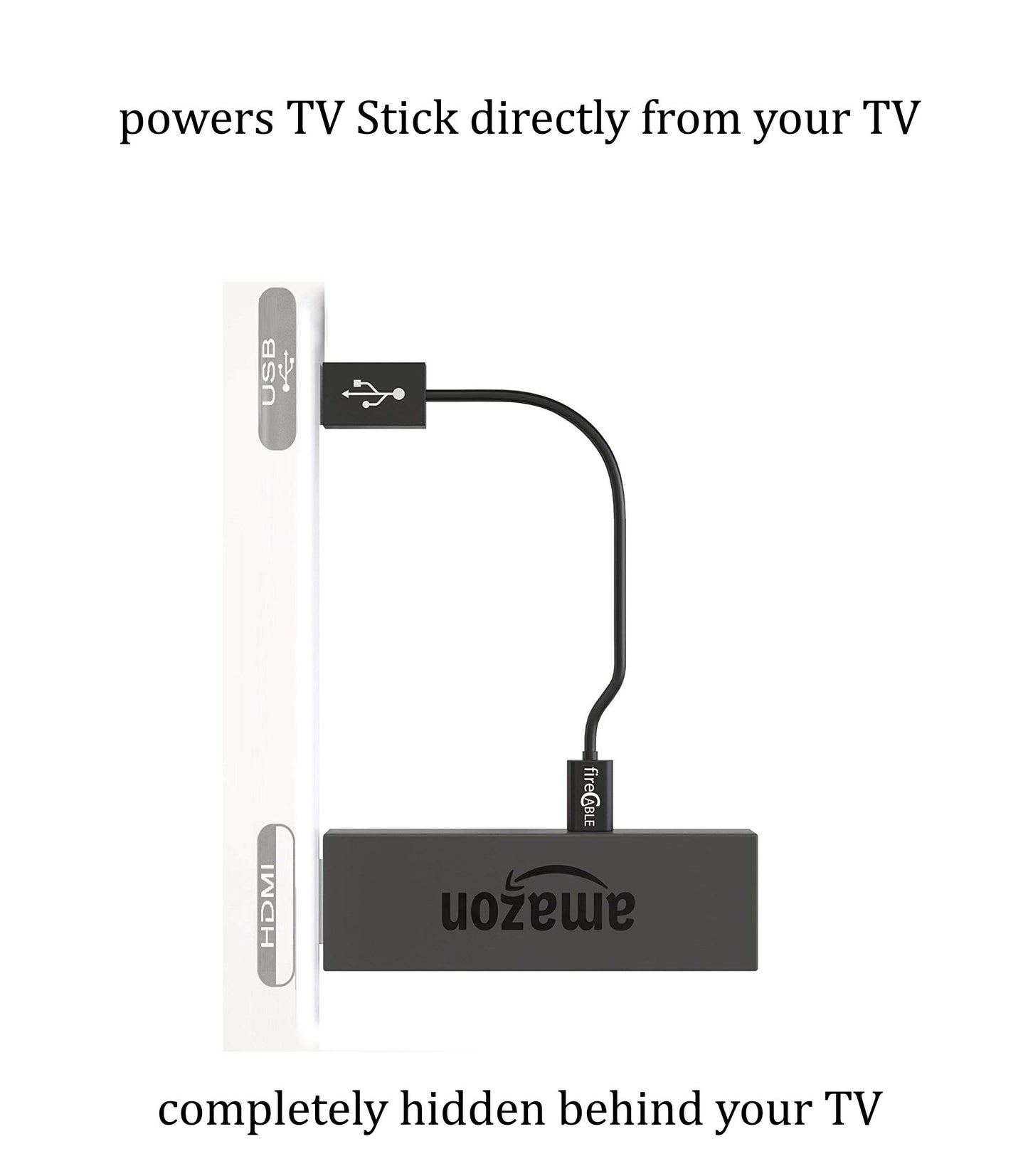 FireCable Adaptador de corriente inalámbrico para Firestick4kmaxx 2024 | Alimenta el palo de fuego de la TV | Elimina la toma de CA que elimina los cables de TV desordenados