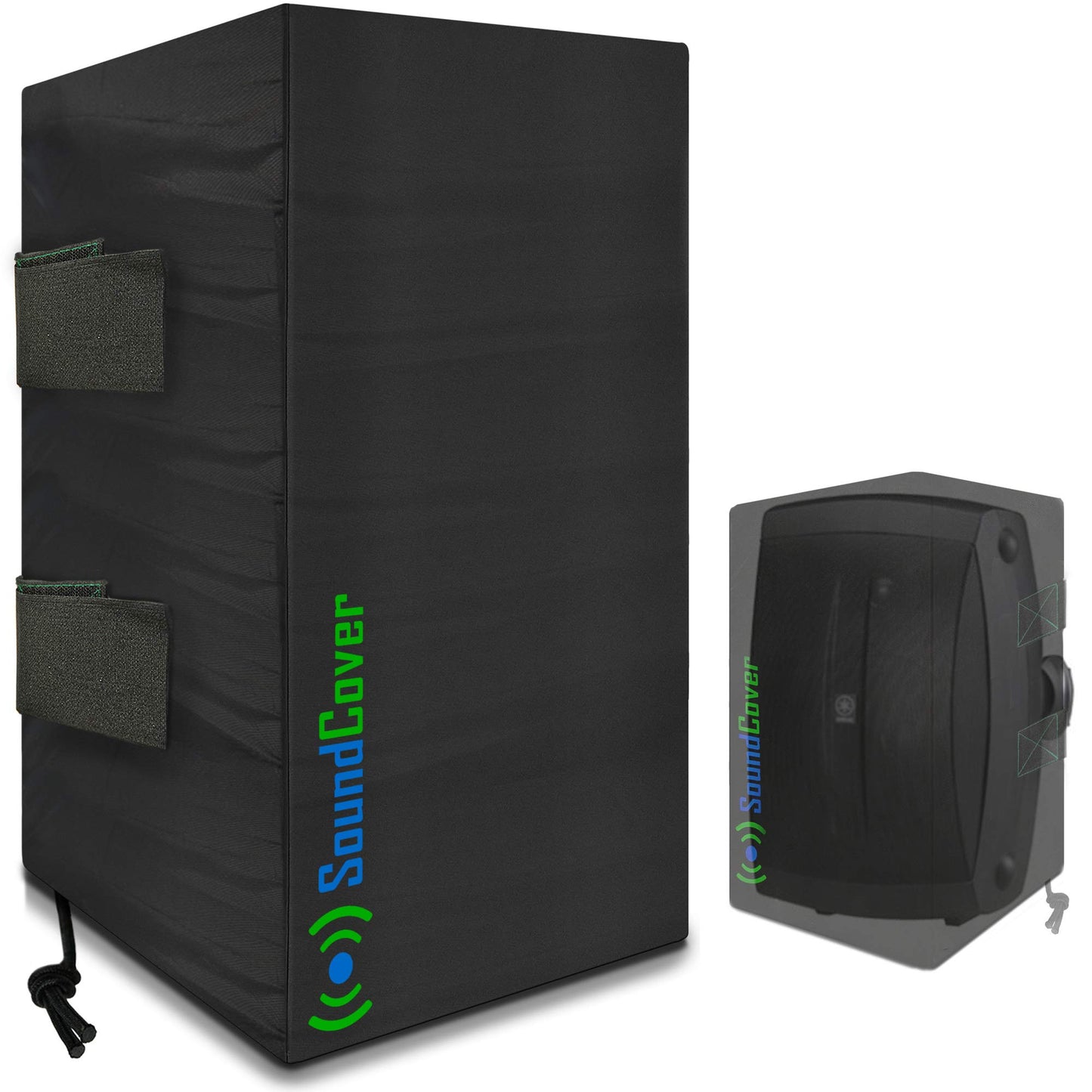 Protección solar, antipolvo y de agua para altavoces al aire libre– Cubiertas para altavoces al aire libre para Yamaha AW294BL, Tecnología Definitiva AW 5500, Polk Audio Atrium 6 por Sound Cover, Negro, Two Covers, 2