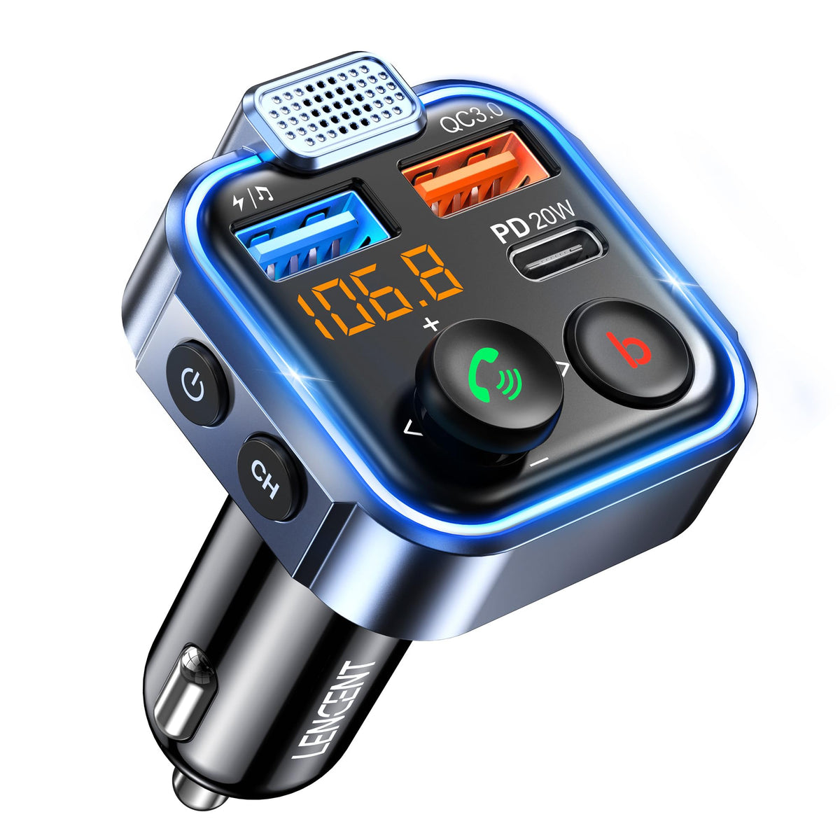 Transmisor FM Bluetooth 5.3 LENCENT para Auto