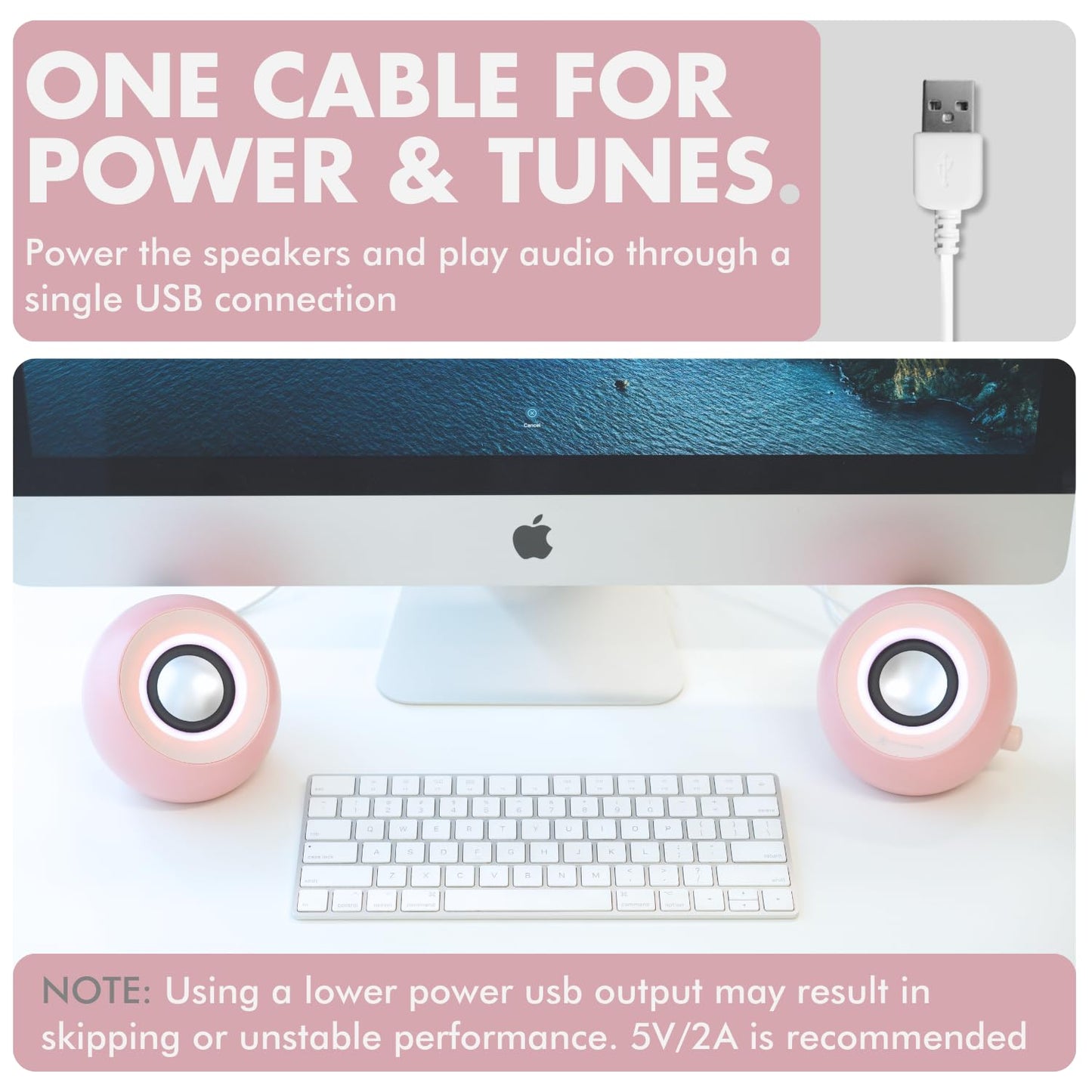 X9 Performance - Altavoces de computadora rosa para PC de computadora con iluminación RGB, Bluetooth, USB y AUX - Conexión de triple modo, controladores duales de 2.25 pulgadas para trabajo y juego