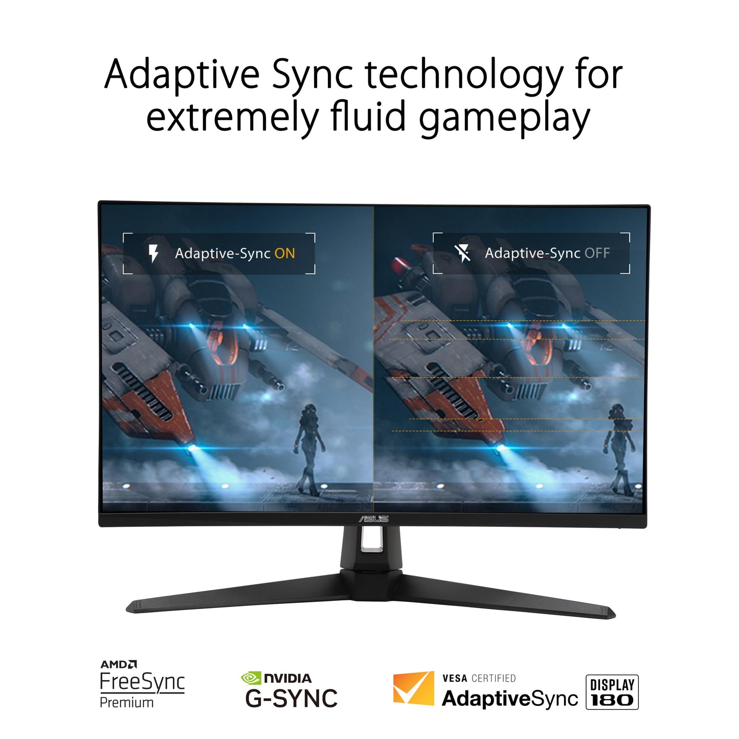 ASUS Monitor Gamer TUF Gaming VG27AQ3A, 27 Pulgadas, QHD(2560x1440), 180Hz, Fast IPS, ELMB Sync, 1ms (GTG), Freesync Premium™, G-Sync Compatible, Variable Overdrive, 130% sRGB