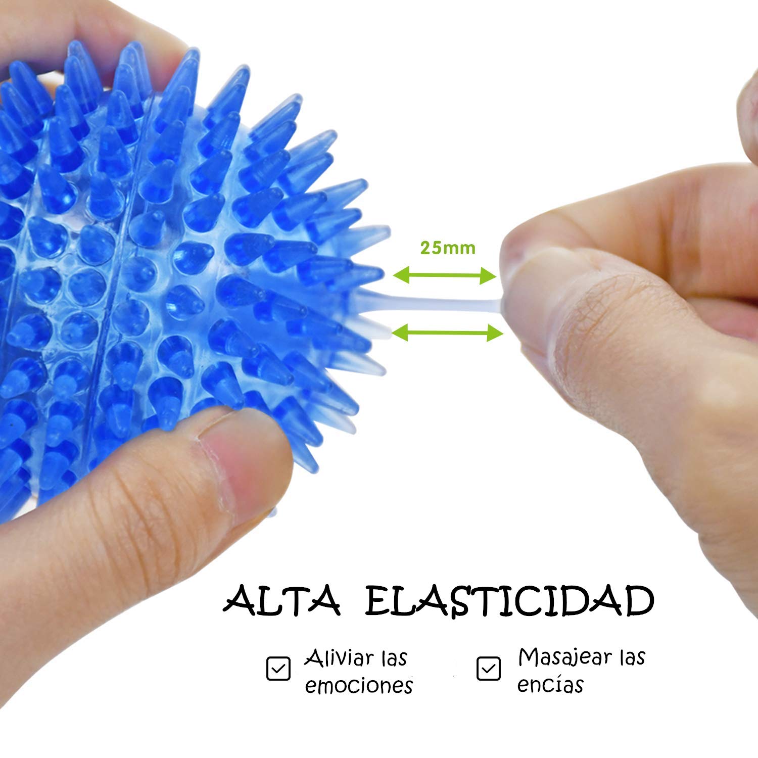 Pelota de Juguete para Perros Pequeños y Medianos Resistente a Mordeduras de Pelota Puntiaguda Azul