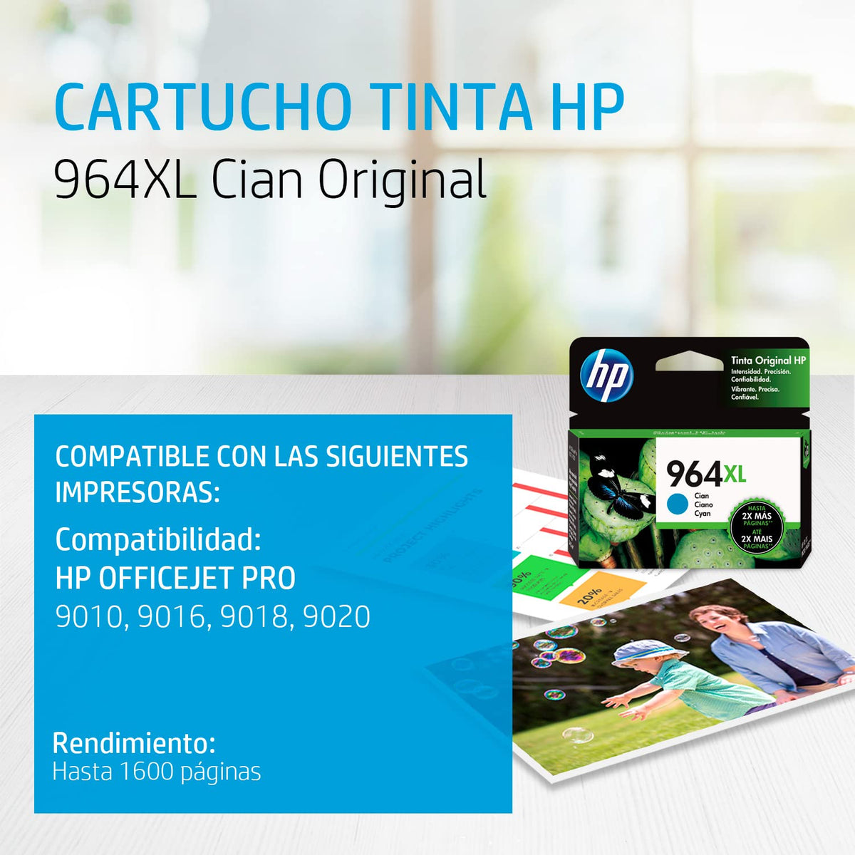 Cartucho de Tinta HP 964XL Cian Original