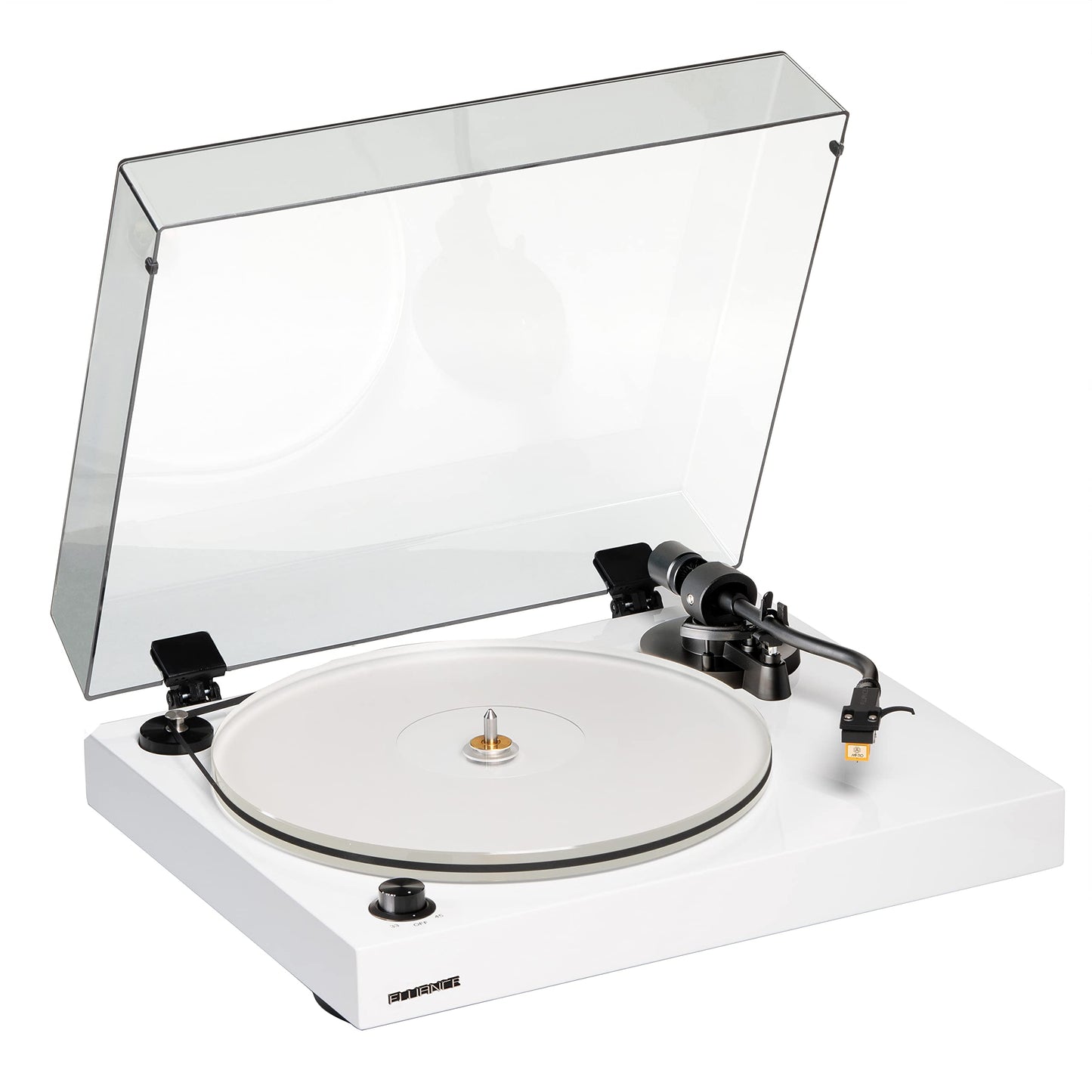 Fluance RT85N Tocadiscos de Vinilo de Referencia de Alta Fidelidad Reproductor de Discos con Cartucho Nagaoka MP-110, Plato Acrílico, Motor de Control de Velocidad, Base de Madera MDF de Alta Masa