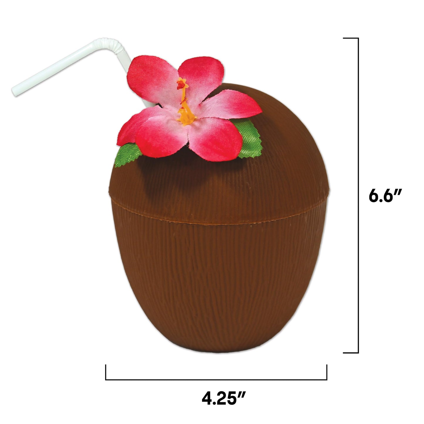 Beistle 50836 Plastic Coconut Cup, Brown