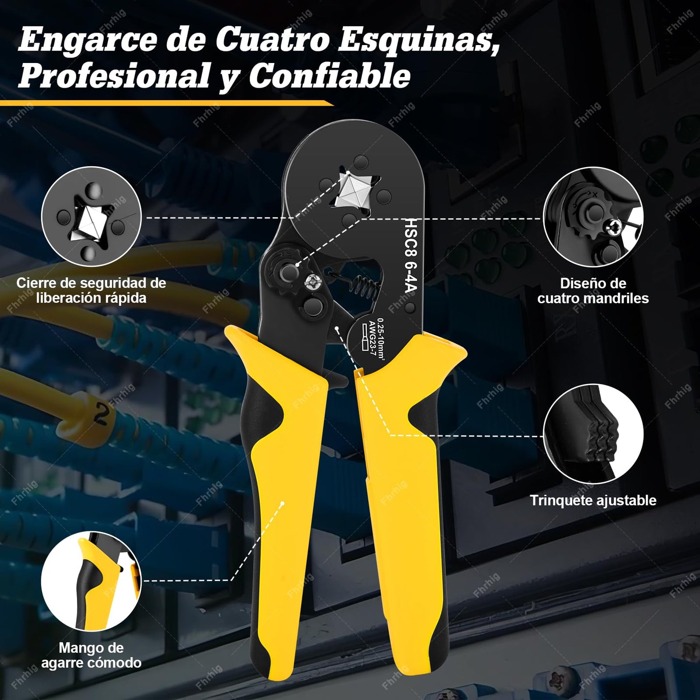 Juego de Crimpadora 2230pcs de Alambre, Fhrhig Terminal para Cable Eléctrico, Multifuncional Pinza Pelacable, Herramienta Electricista Carraca Autoajustable de Ferrules Alicates, 0.25-10 mm², AWG 23-7