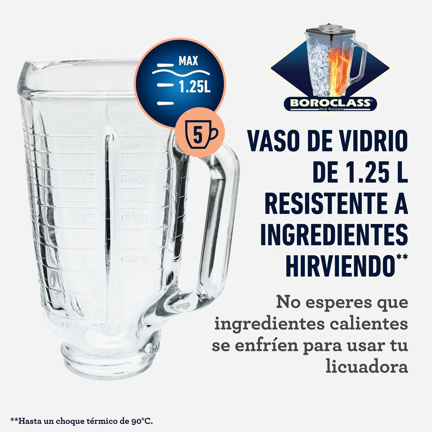 Licuadora Oster Clásica Cromada 2 Velocidades Vaso de Vidrio