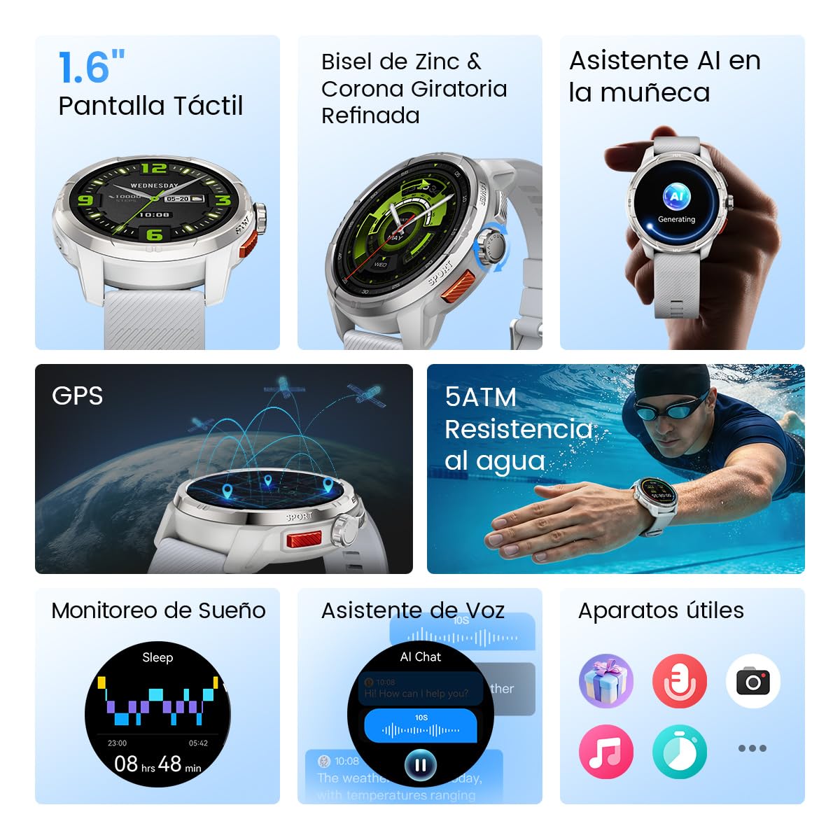 Smartwatch HAYLOU Solar Ultra Negro GPS 170+ Deportes para Hombre Mujer