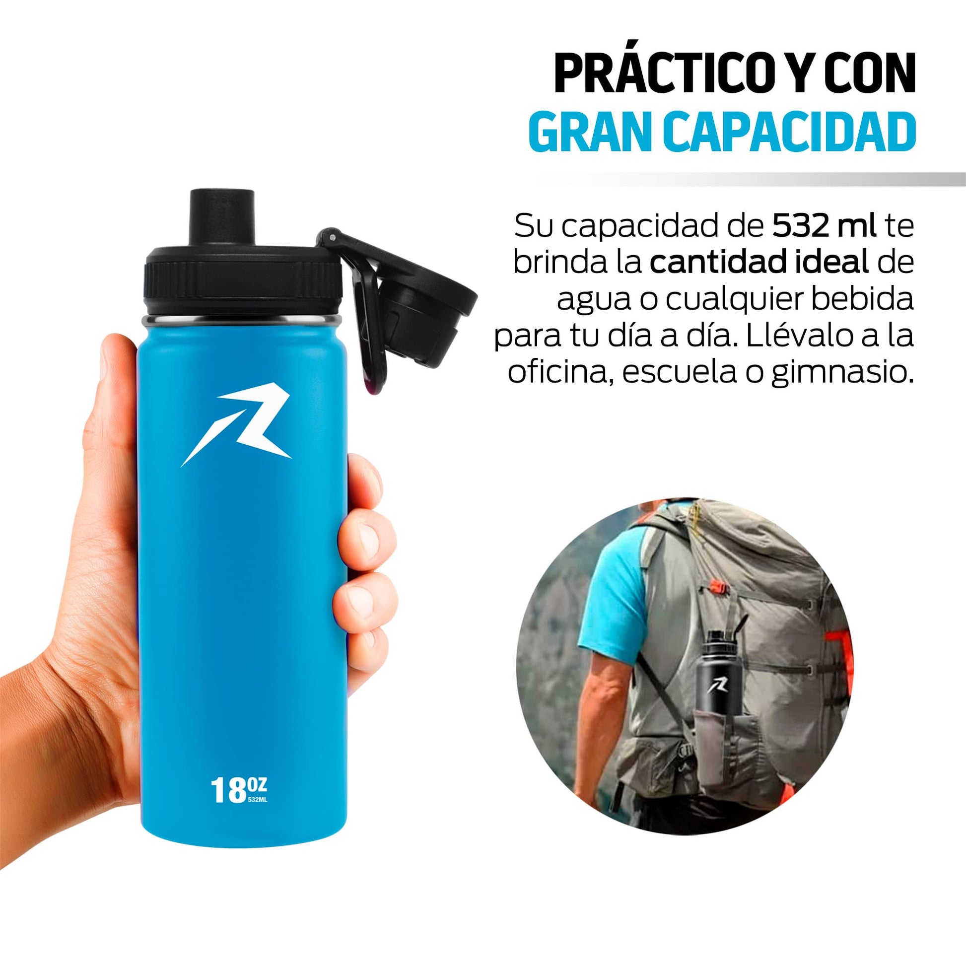 Termo de Acero Inoxidable Redlemon Plateado con Doble Aislamiento Térmico Ecológico y Resistente
