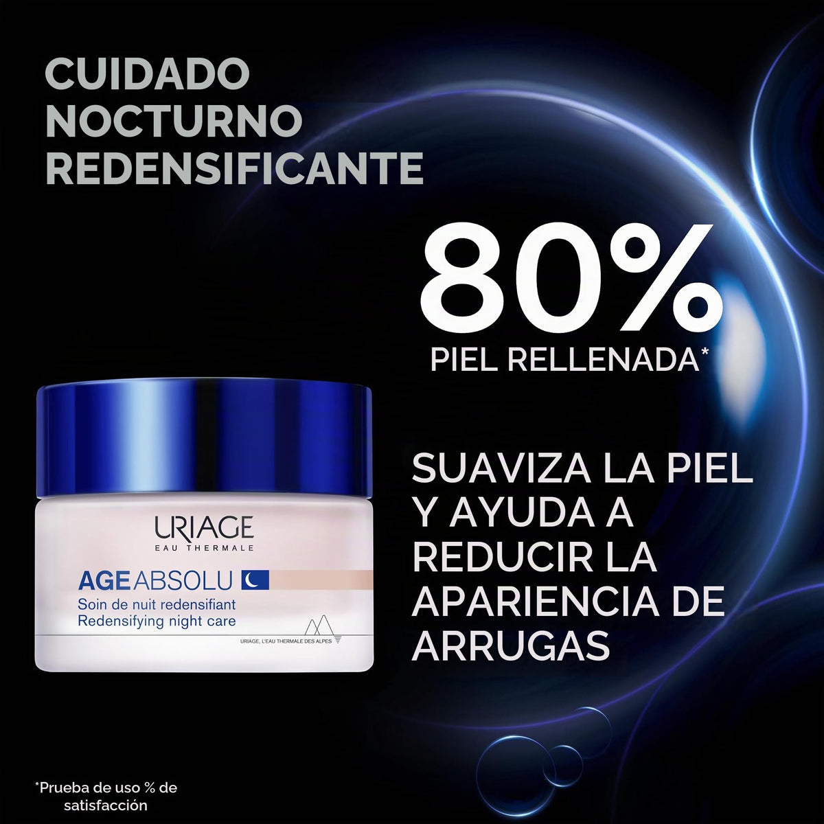 Uriage Age Absolu Mascarilla de noche reafirmante 50ml - con Retinol , Ácido Hialurónico y manteca de karité - Booster Procolágeno X6. Reduce visiblemente las arrugas. Textura fresca y ultra cómoda. Patente exclusiva antienvejecimiento
