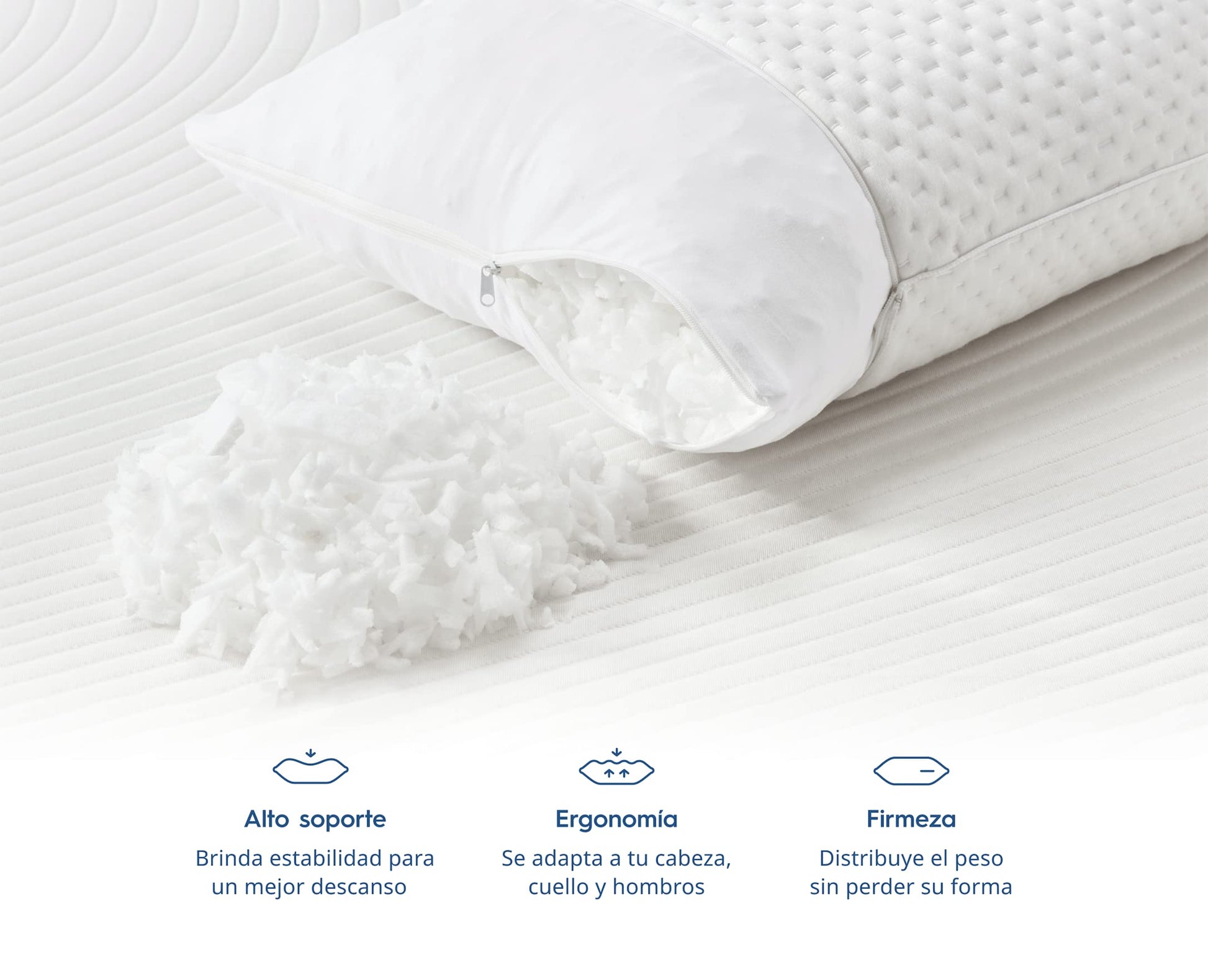 Luuna Almohada 2 Pack Estándar, Almohada Ajustable Firme, Memory Foam, Funda Lavable, Suavidad y Frescura Garantizada para tu Descanso, Paquete de 2 Almohadas