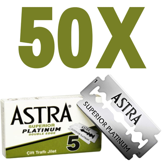 Hojas de Afeitar de Seguridad Astra Platinum Plateadas, 50 Piezas