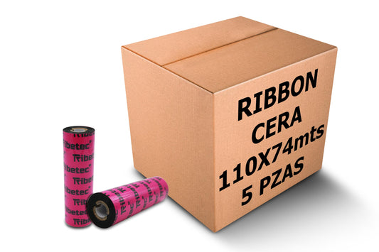 Ribbon de Cera Ribetec Negro 110 mm x 74 m Centro de Media Pulgada