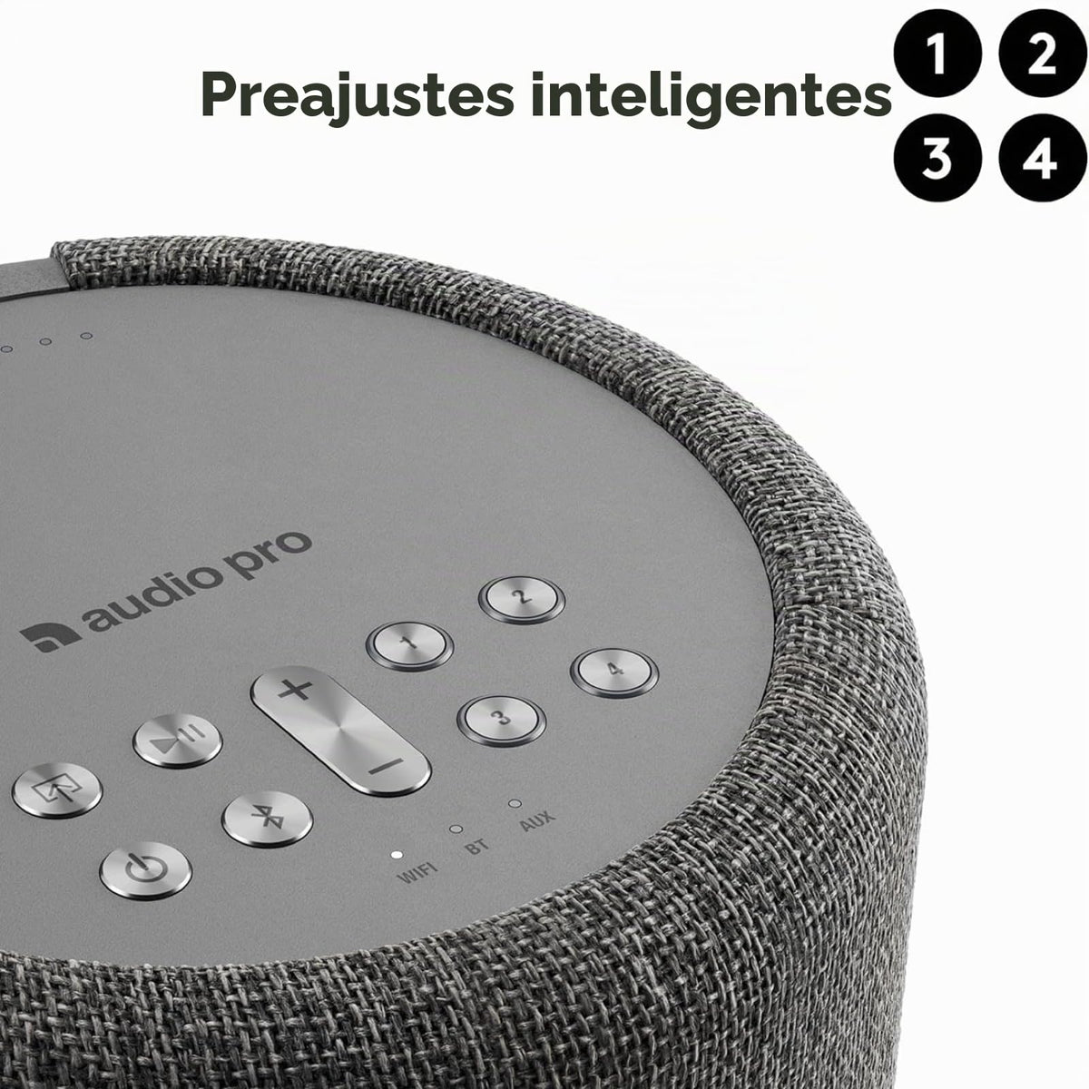 Altavoz Inalámbrico Audio Pro Gris Oscuro Multiroom Montable de Alta Fidelidad Compatible con AirPlay 2 y Google Cast