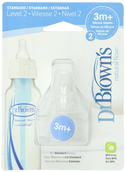 Dr. Brown's - Paquete de 8 pezones estándar de nivel de flujo natural 2