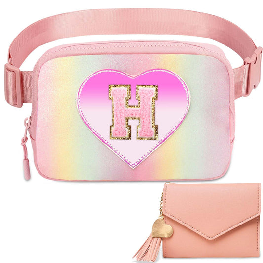 Kejea Riñonera Cruzada para Niñas y Mujeres, 8 a 12 Años, Regalos de Cumpleaños, Rosa (Glitter Pink), Pequeño, Large