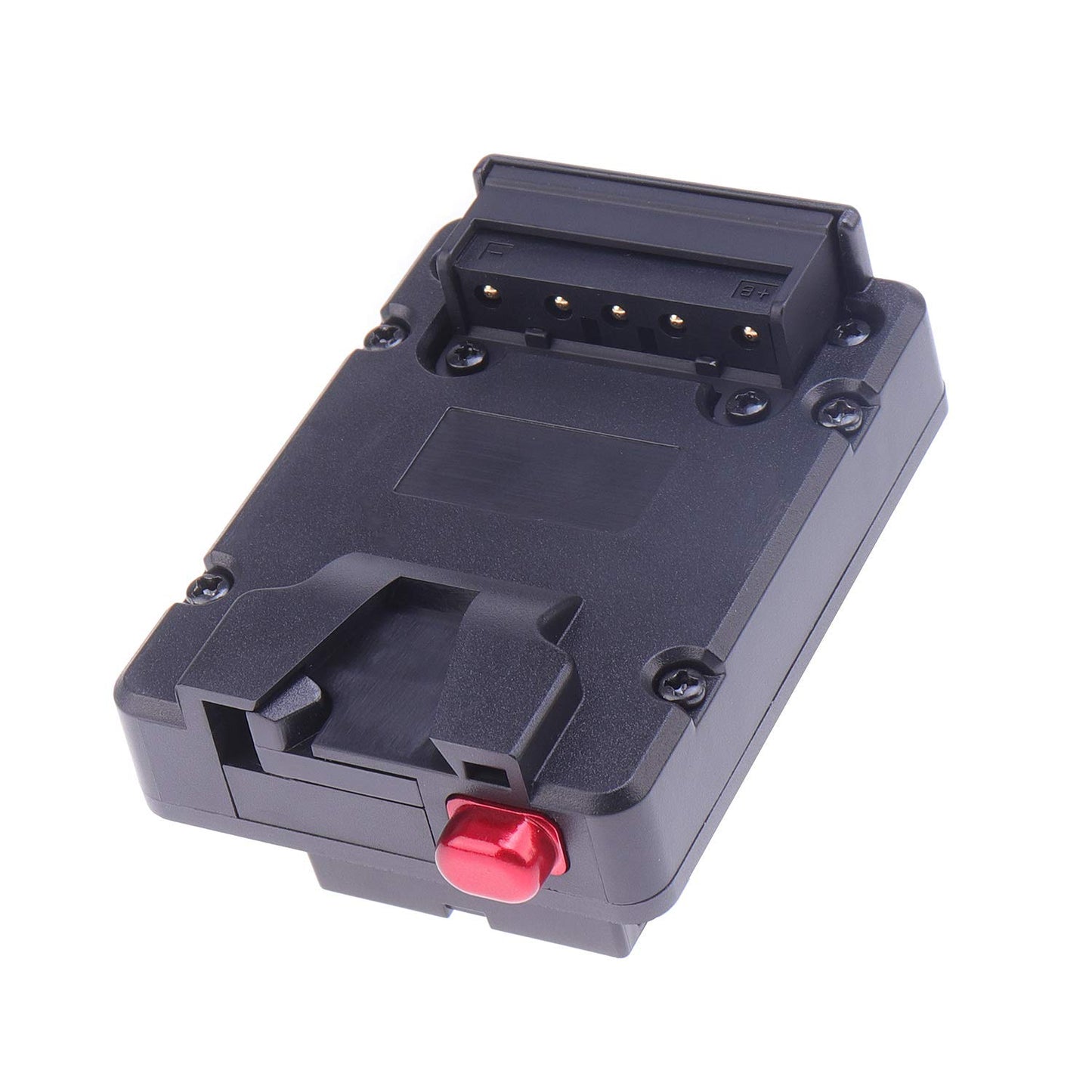 Hersmay V-Lock D-Tap - Placa de batería Adaptador V para batería NP-F NP-F550 NP-F570 NP-F750 NP-F960 NP-F970, Salida D-Tap para cámara Monitor, luz LED