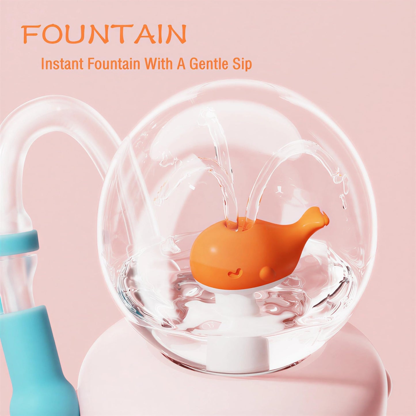 RUNSUNTUN Taza de viaje con forma de ballena aislada, taza de 710 mililitros de acero inoxidable con asa, taza con pajita a prueba de fugas, modelo 2025 - Lavable. Adecuada para niños, adolescentes y