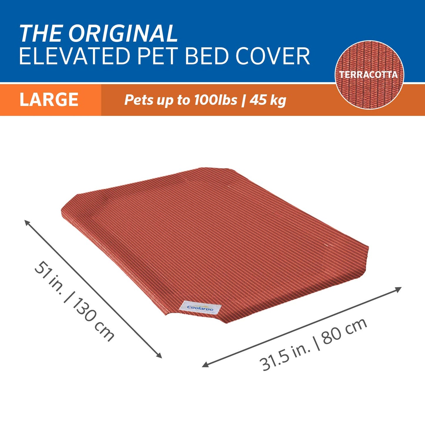 Coolaroo - Funda de repuesto para cama elevada, Terracotta, Large (L) (LG)