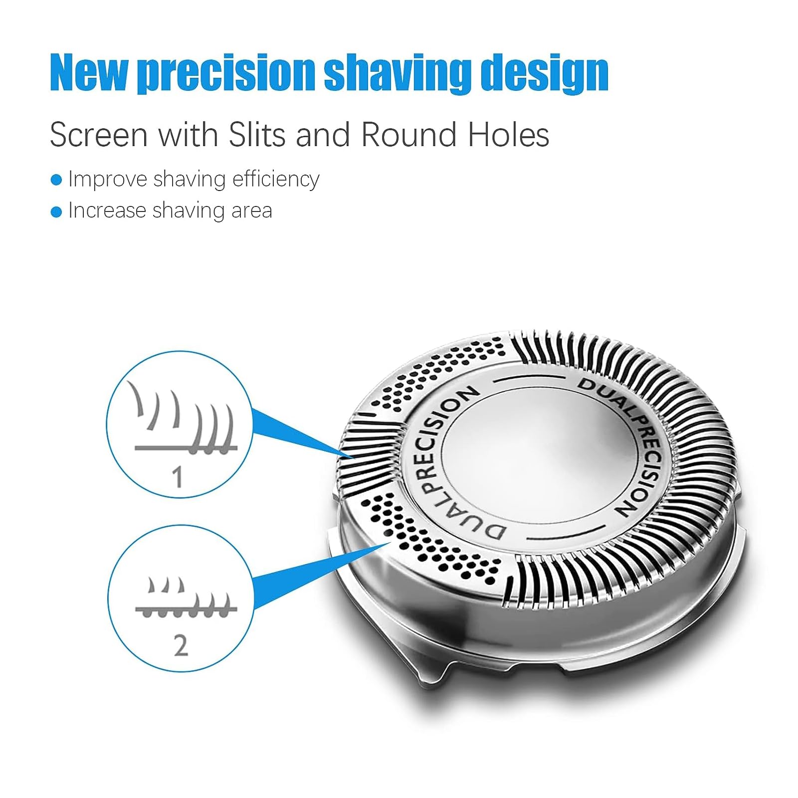 HQ8 - Cabezales de repuesto para afeitadora Philips Norelco OEM, cuchillas HQ8, compatibles con afeitadoras Philips Norelco y Aquatec, 6 unidades