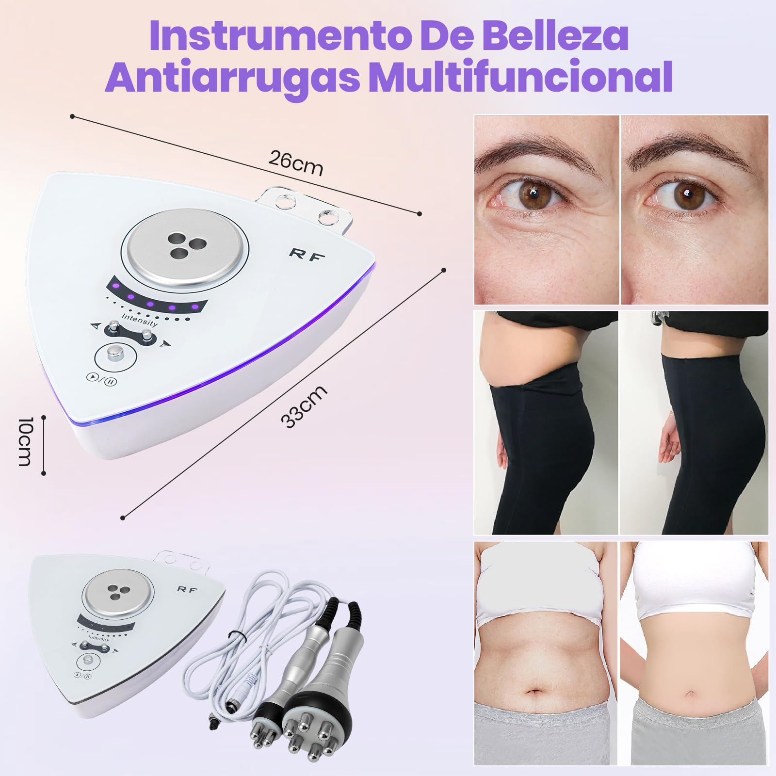 Máquina De Radiofrecuencia Facial Corporal, Instrumento De Belleza Antiarrugas Multifuncional, Con Sistema RF, La Piel Arrugas/Pecas/Granos/Removedor De Acné y Las Bolsas De Los Ojos