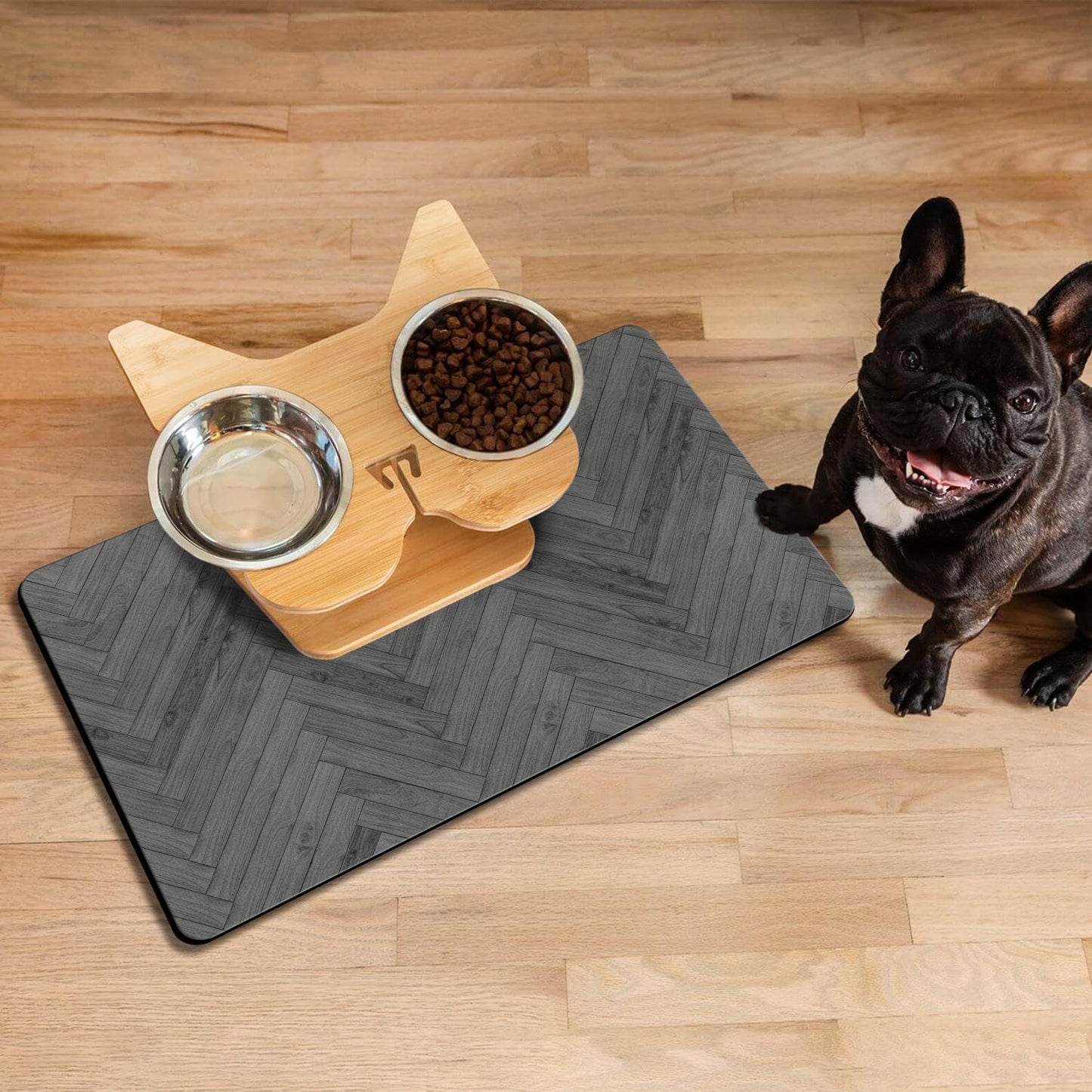 Alfombrillas para Comida de Mascotas Bohemias Absorbentes y Secado Rápido