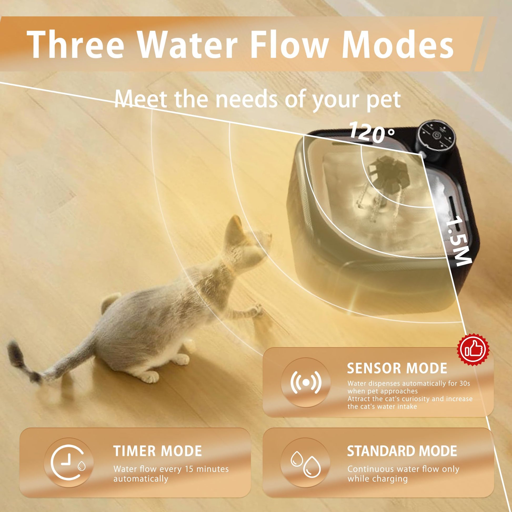 Fuente de agua inalámbrica para gatos con paquete de 4 filtros de repuesto de 94 oz/2.8 l, inalámbrica, funciona con pilas, con bandeja de acero inoxidable, dispensador automático de agua para gatos y