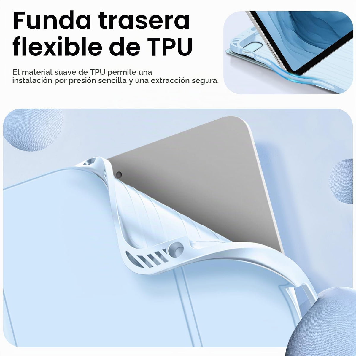 Funda con Teclado iPad Air Fintie Azul TPU Suave y Bluetooth Desmontable