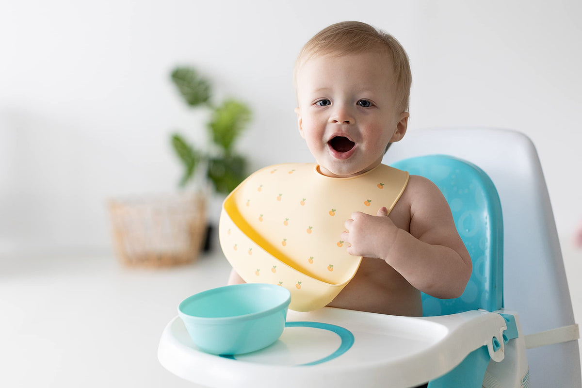 Pearhead - Juego De 2 Baberos De Silicona Para Niños Pequeños Con Receptor De Alimentos, Ajuste Ajustable, Aptos Para Lavaplatos, Unisex