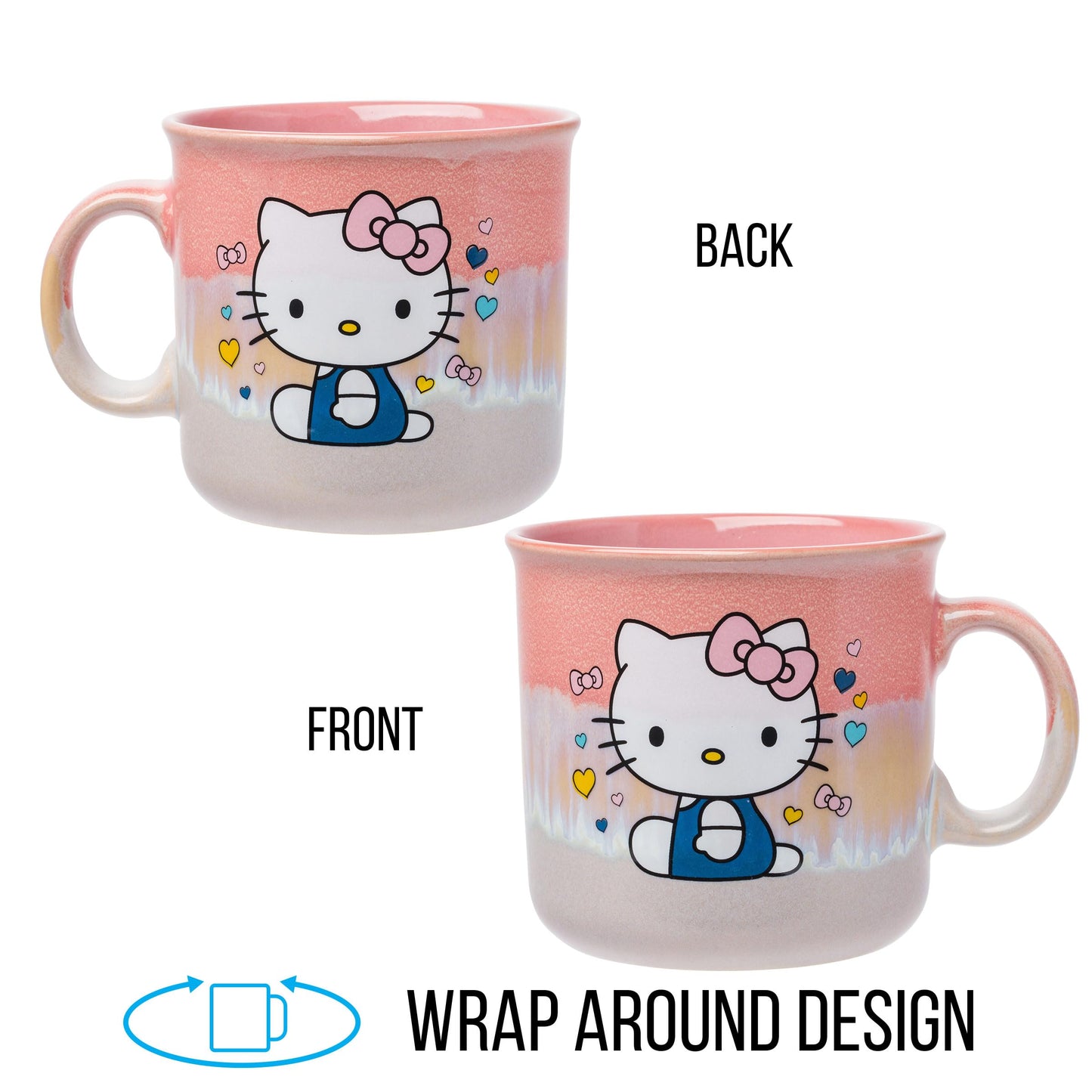 Taza de Cerámica Silver Buffalo Sanrio Hello Kitty Reactive Glaze 20 oz