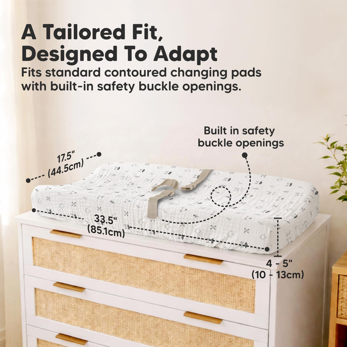 Paquete de 2 fundas para cambiador de pañales de muselina para niño, niña, suave y transpirable, funda para cambiador de muselina de algodón orgánico, sábanas para cambiador de bebé, almohadillas para
