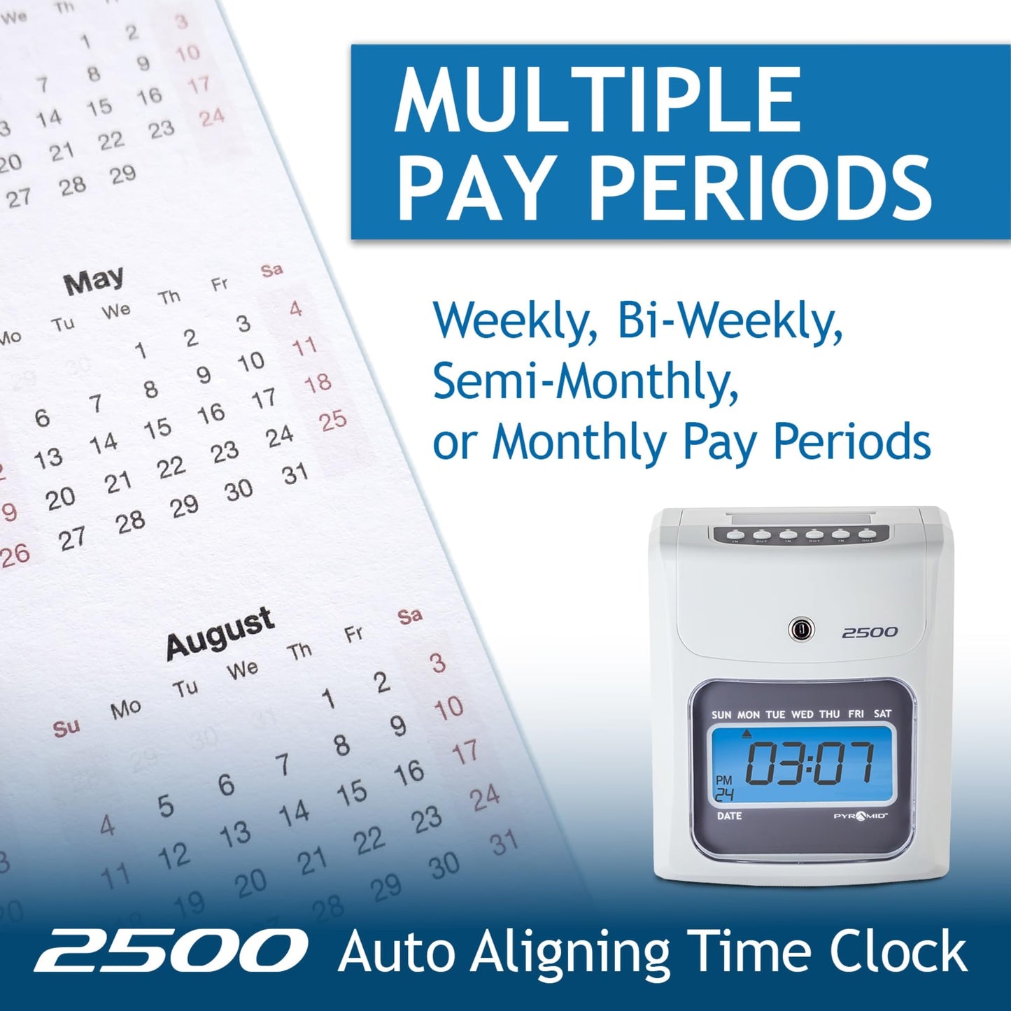 Reloj de Tiempo Pyramid Time Systems Marfil con 100 Tarjetas para Pequeñas Empresas