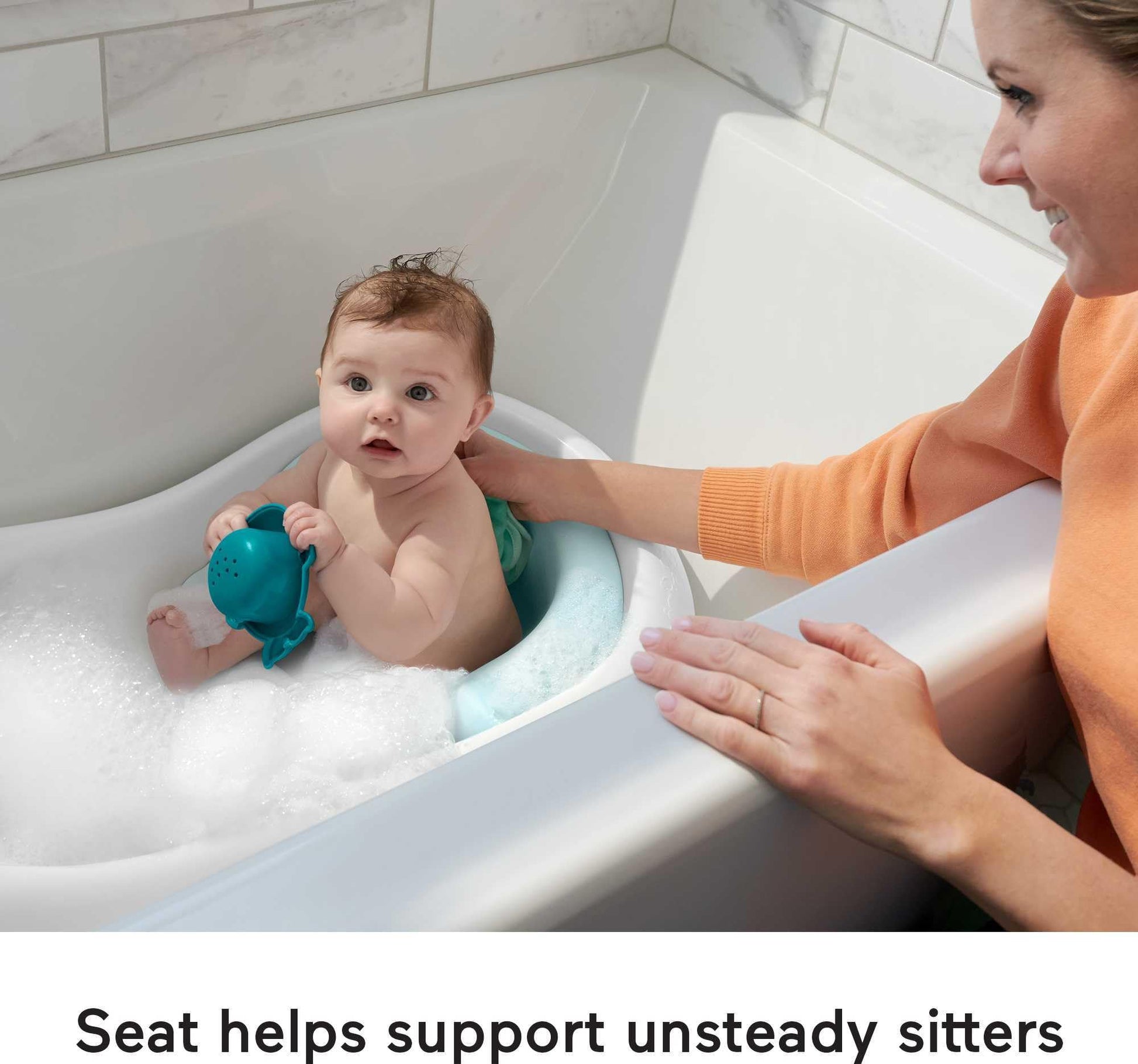 Fisher-Price Baby, Bañera de Lujo 4 en 1, Tina de Baño para bebés en etapa de desarrollo