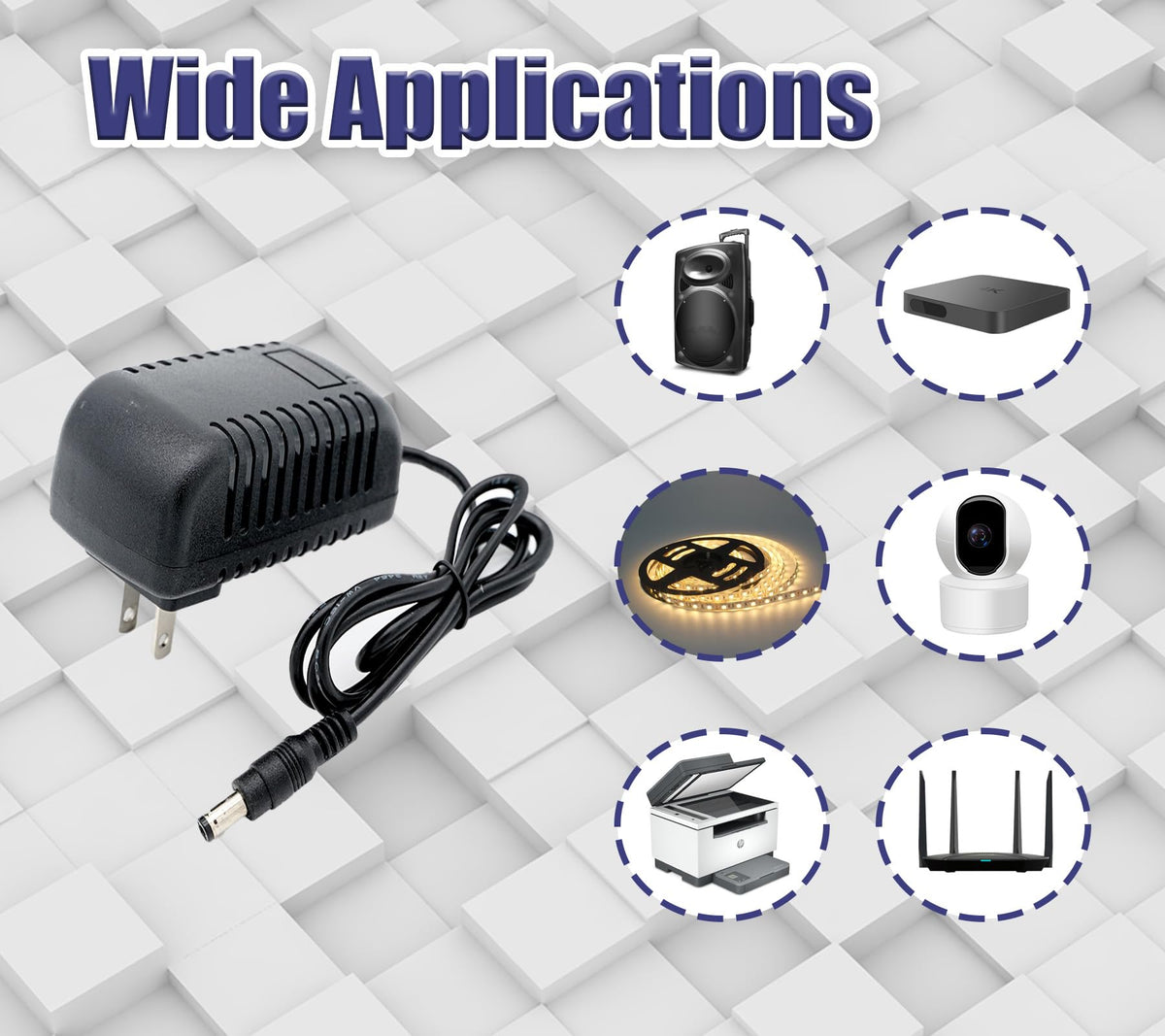 Adaptador Transformador DIGISHUO Negro 24V 1A para Tira de Luz LED y Cámara
