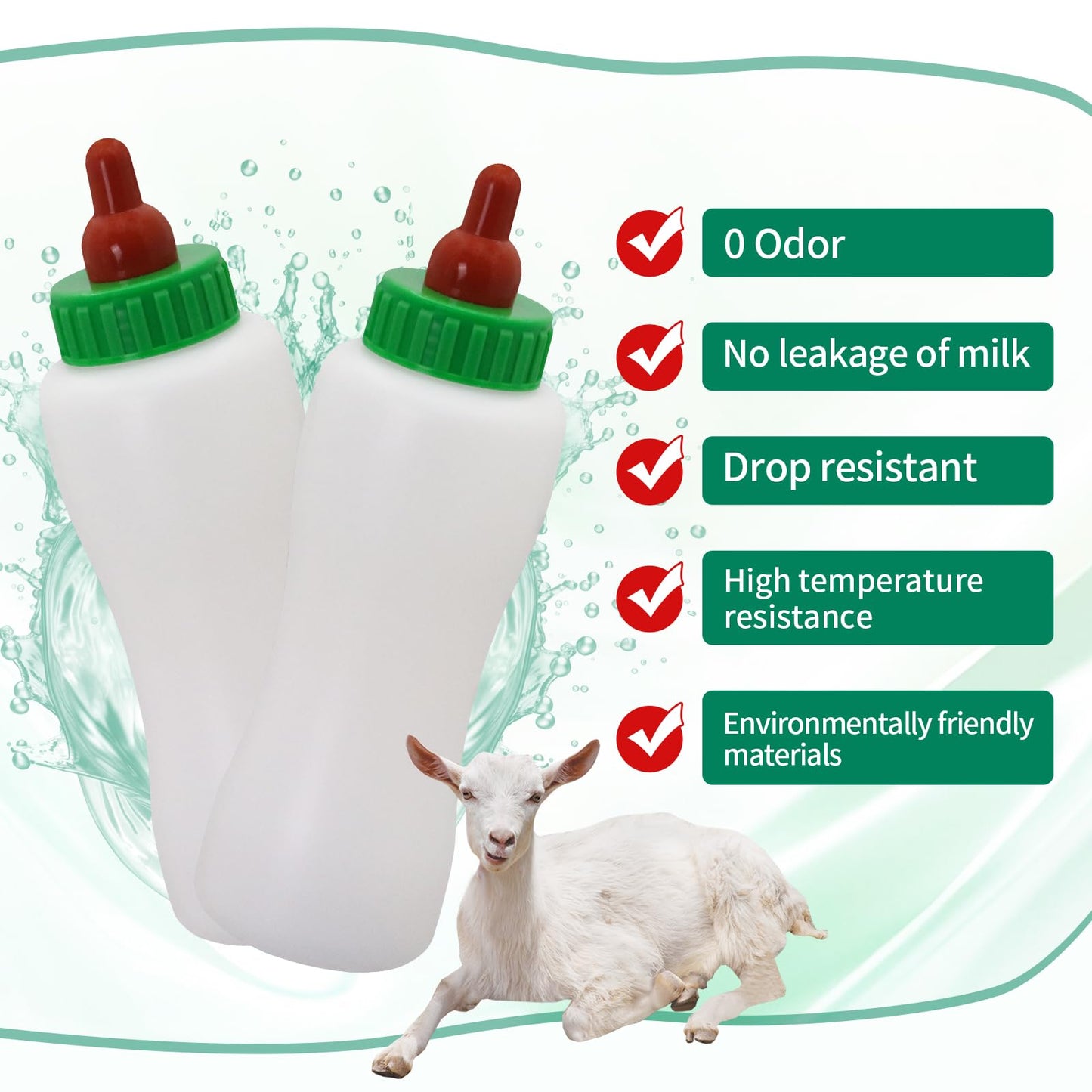 USUNFARM 2 Biberones De 600 Ml Para Corderos Y Cabras. Ideales Para Alimentar A Crías De Cabras Y Terneros.